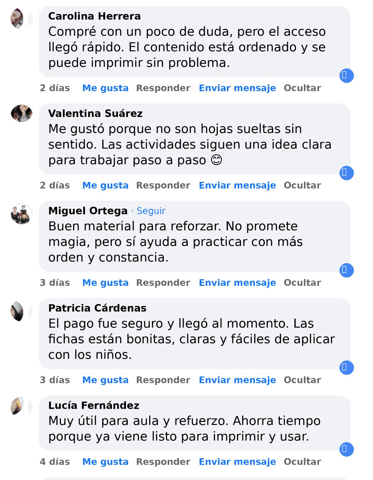 Comentarios reales de clientes satisfechos en redes sociales